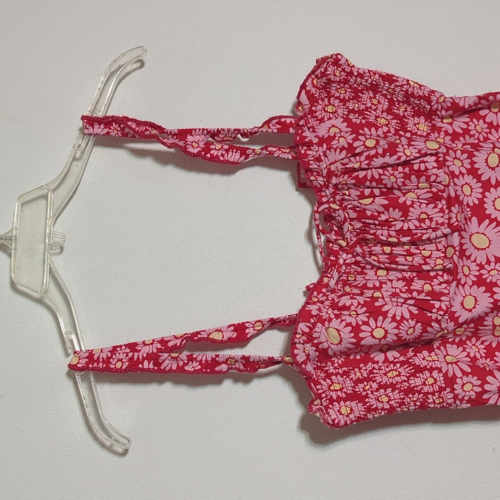 Free People Womens‎ Dress Lucinda Floral Midi Milkmaid Coquette Bloomcore Large - Picture 3 of 13